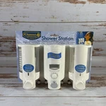 Better Living Shower Station Dispenser W/ Am/fm Radio & Clock White New. Fixed Price $30.00.