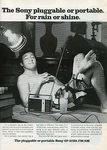 1969 Print Of Sony 6F-21WA Am/fm Pluggable Portable Radio Rain Shine. Fixed Price $9.99.