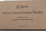 Esky HN-28 Solar Hand Crank Radio Red Portable Am/fm Mpn HN-028 A00-1704A-01. Fixed Price $13.99.