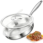 12 Inch Seven-layer Stainless Steel Frying With Lid,food Pan,egg Pa.... Fixed Price $55.99.