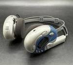 Radio Shack 12-936 Am/fm Stereo Headset Extended Bass Silver Blue. Fixed Price $36.44.