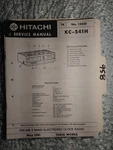 Hitachi KC-541 Service Manual Original Repair Book Table Radio 2 Band. Fixed Price $25.00.