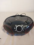 Singing Wood. Cd Player Boombox With Am Fm Stereo Radio, Black Red Rim. Fixed Price $24.99.