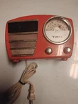 Retro Style Red Timex Digital Alarm Clock Radio Mdl: T247E - Missing Battery Cov. Fixed Price $14.95.