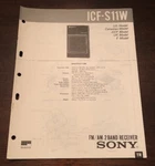 Sony ICF-S11W Fm/am 2BAND Receiver Original Service Manual Schematic M011X. Fixed Price $27.95.