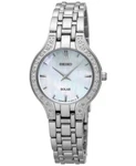 Seiko SUP333 Solar Diamond Accent Silver Tone Stainless Steel Women's Watch $425. Fixed Price $327.65.
