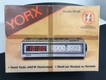 Yorx Radio Am/fm Electronique 1980 Model R5144 Box Only Battery Back-up Music. Fixed Price $27.50.