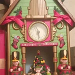 Christmas Musical House-shaped Wall Clock Analog Westminster Chime Green Pink. Fixed Price $87.50.