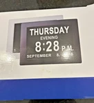 Marathon Digital Wall Clock Alarm Temperature Date Used Works W/ Box 8X9.5. Fixed Price $14.39.