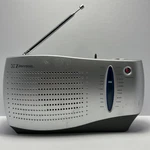 Emerson RP6288 Am/fm Portable Antenna Radio Silver Tested Only. Fixed Price $16.16.