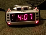 Emerson Hot Wheels Snore Alarm Clock Am/fm Radio Red/black Flames, HW800 Led. Fixed Price $23.00.