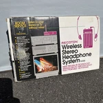 Vintage Recoton W200 Wireless Stereo Headphone System Open Box. Fixed Price $45.99.