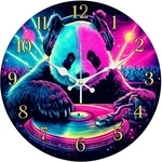 Dj Bear Neon Music Wall Clock Wooden Silent No Battery Holiday Home Decors. Fixed Price $22.55.