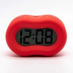 Timelink Alarm Clock, Large Display, Automatic Night Light, Red Rubber Case. Fixed Price $16.99.