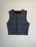 Design Lab Metallic Black & Blue Sleeveless Crop Top Size. Fixed Price $14.00.