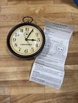 Crosley Vintage Metal Wall Alarm Clock Model 33301. Paper Work Included.. Fixed Price $24.00.