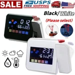 Projection Alarm Clock Weather Station Thermometer Temperature Humidity Monitor. Fixed Price $9.11.