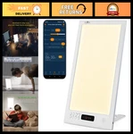 Bright Light Therapy Lamp 12000 Lux - Sunrise Alarm Clock With App Control, Dawn. Fixed Price $127.99.