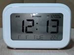 Digital Alarm Clock White Temperature Snooze Battery Haptime YGH-5233. Fixed Price $9.99.
