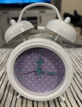 Pottery Barn Kids Cream Alarm Clock Purple Background Aqua Hands & Numbers Works. Fixed Price $25.00.