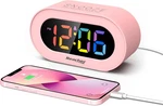 Pink Girls Alarm Clock, Dimmable Colorful Led Digital Display, Usb Phone Charger. Fixed Price $26.12.