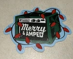 Dutch Bros Merry & Amped Christmas Amplifier Lights Non-sport Sticker. Fixed Price $6.00.