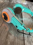 Vintage 90'S La Rock Am/fm Lightweight Headphone Radio Headset Orange Teal. Fixed Price $18.33.