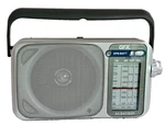 4-BAND Mini Radio + Built Speaker, Qfx R-24 AM/FM/SW1/SW2. Fixed Price $11.99.