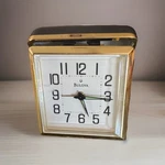 Euc Bulova B6112 Black & Gold Mechanical Folding Travel Alarm Clock Works. Fixed Price $25.00.