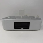 Ihome IDL44 Fm Clock Radio With Lightning Dock And Usb Port Silver Tested Works. Fixed Price $27.00.