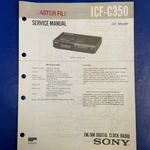 Sony ICF-C350 Service Manual Original Paper Oem Repair Guide Usa. Fixed Price $31.74.
