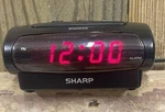 Sharp Alarm Clock Model SPC028 Ac/dc Tested Works Small Black. Fixed Price $10.50.