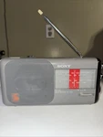 Vintage Sony ICF-750W Am/fm Portable Radio With Handle Working Grey. Fixed Price $25.00.