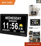 Stylish Digital Clock With Bold Fonts And 5 Display Modes, Perfect For Seniors. Fixed Price $73.99.