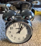 Crosley Alarm Clock Model 33013 Chrome, Tested & Working. Fixed Price $12.00.