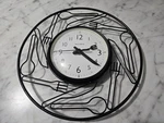 Westclox Kitchen Utensil Design Round Metal Analog Quartz Wall Clock Black. Fixed Price $15.00.