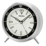 New Seiko Mai Bedroom Alarm Clock Aluminum White Dial Luminous QXE065S. Fixed Price $56.00.