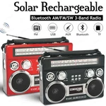 Solar Rechargeable Portable Bluetooth Radio Am/fm/sw 3-BAND MP3 Player Led Light. Fixed Price $32.45.