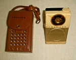 Rare Travler Power-mite TR-285-B Transistor Pocket Radio W/case 1958. Fixed Price $69.95.