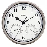 Westclox Outdoor Wall Clock Silver Finish 12 In. Round Metal Frame Thermometer. Fixed Price $51.74.