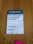Emerson Clock Radio Owner's Manual Only Guide CK5038 Am/fm Booklet Freeship. Fixed Price $14.95.