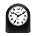 Sharp Small Battery Operated Analog Alarm Clock Silent No Ticking, Black. Fixed Price $14.44.
