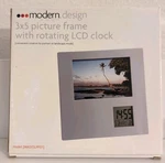 Monarch Modern Design Picture Frame 3" 5" W/ Rotating Lcd Clock New Open Box. Fixed Price $9.77.