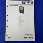 Sony SRF-PSY03 Service Manual Original Paper Oem Repair Guide Usa. Fixed Price $106.75.