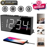 Elegant Dual Alarm Clock With 7.5'' Led Display & Usb Charging For Home. Fixed Price $37.80.