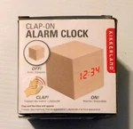 Kikkerland AC22 Clap-on Wood Block Cube Alarm Clock. Fixed Price $11.00.