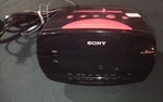 Sony Dream Machine Alarm Clock Radio Icf- C111 Am/fm Black Red Buttons Tested. Fixed Price $17.75.