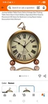 Justup Golden Table Clock, Retro Vintage Non-ticking Desk Alarm Batt. Fixed Price $10.00.