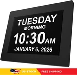 American Lifetime New 2026 Dementia Clock Large Digital For Seniors, Black. Fixed Price $75.96.