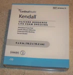 Box Of 10 FM44 Cardinal Silicone Bordered Foam Dressing Exp 05/2028. Fixed Price $19.99.
